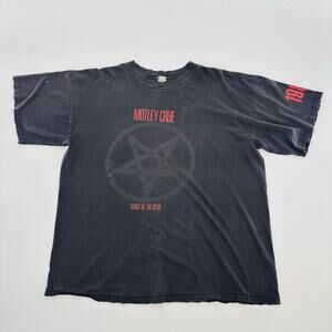 Vintage 1983 Motley Crew Shout At The Devil T Shirt Black Faded Large Rock Band